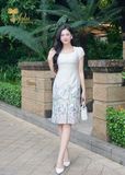  Đầm midi dáng ôm chất gấm tafta - TFL829GTWHT 