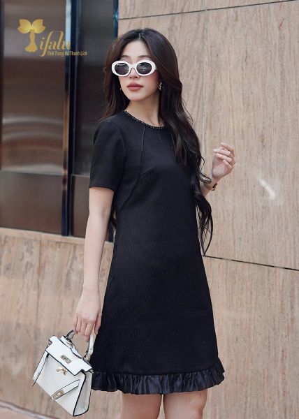  Đầm dáng suông bèo lai - TFL915BLK 
