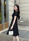  Đầm gấm tafta dáng xoè - TFL921BLK 
