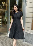 Đầm gấm tafta dáng xoè - TFL921BLK 