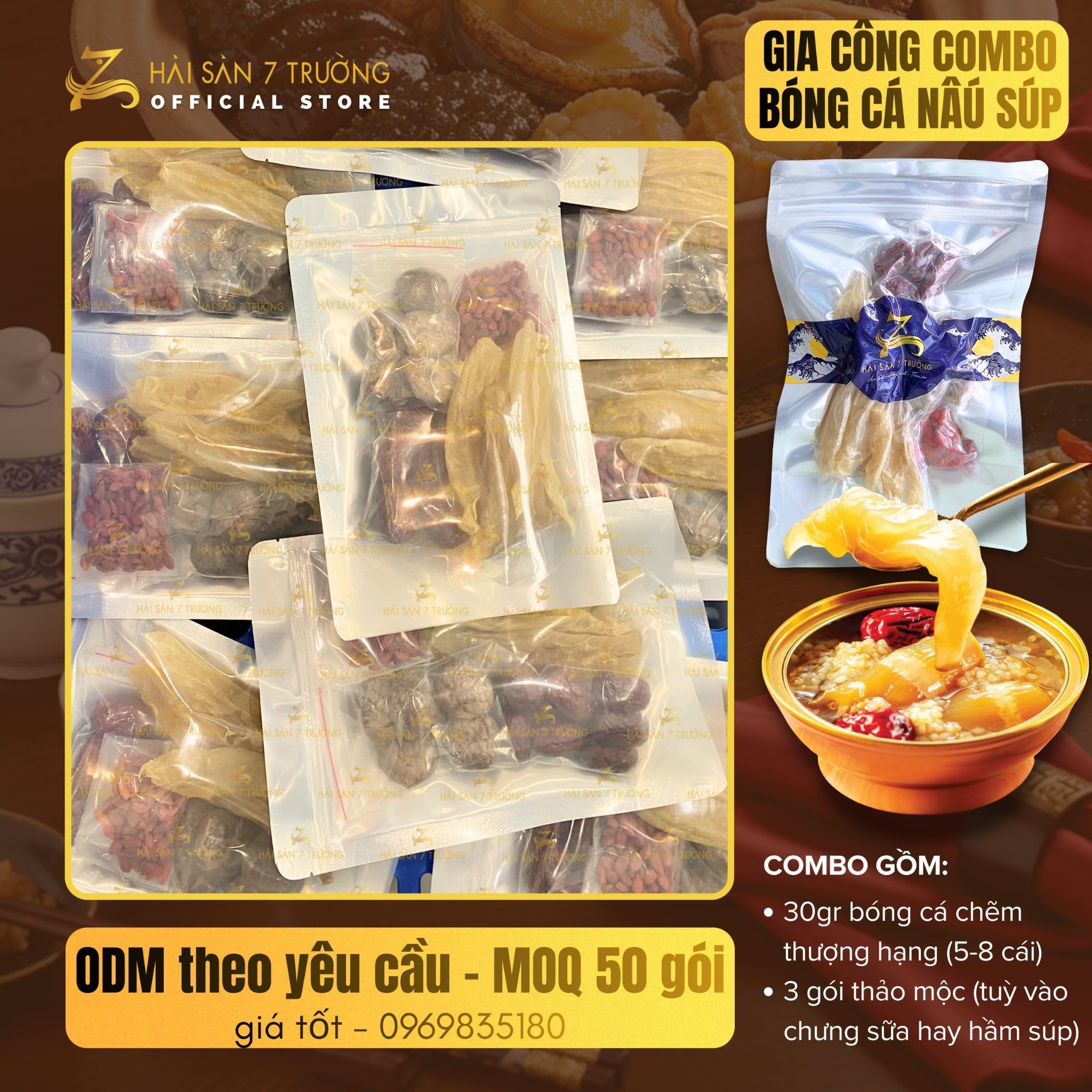  Gia công Combo Nấu Súp Bóng Cá - Bóng cá Chưng Sữa (ODM Fish maw + Herbal for soup / Steam milk) 