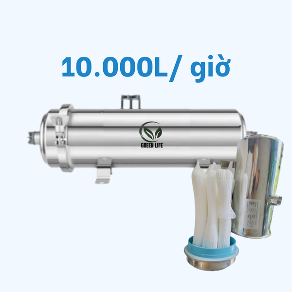 Lọc đầu nguồn UF siêu lọc sử dụng sợi PVDF cán nguội cao cấp GreenLife lọc siêu sạch cho nước đầu vào