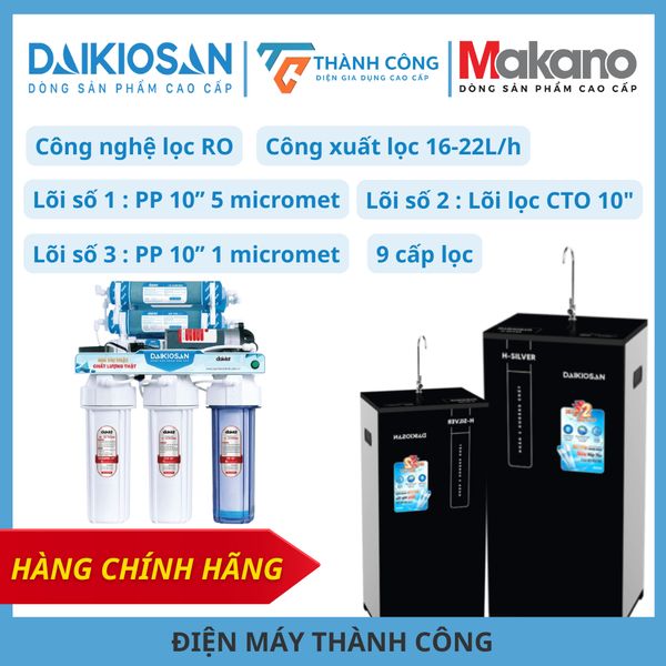 Máy lọc nước RO 9 cấp lọc siêu sạch H-silver Daikiosan DSW-32009K [Hàng chính hãng]