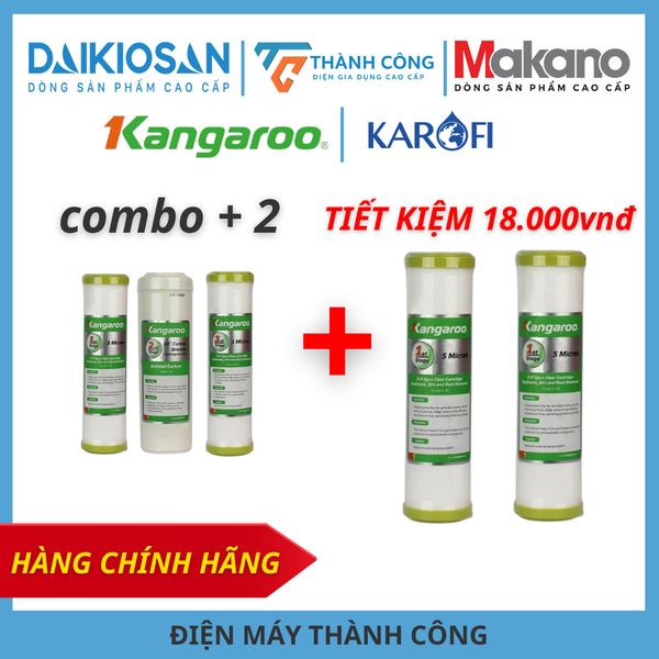 Lõi lọc nước Kangaroo Combo lõi số  123 – Phù hợp máy RO, tiêu chuẩn lọc sạch