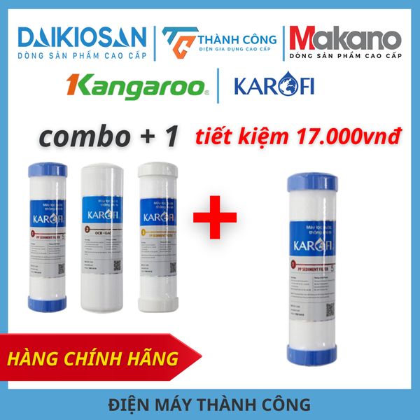 Lõi lọc nước Karofi Combo lõi số 123 chính hãng – Lõi PP5, OCB-GAC, PP1 thay thế máy lọc RO