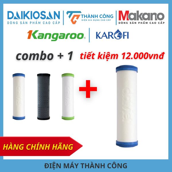 Lõi lọc nước DAIKIOSAN Combo lõi số 1 2 3 lõi lọc nước Đại Việt – PP5, CTO Anthracite, PP1 dùng cho máy RO