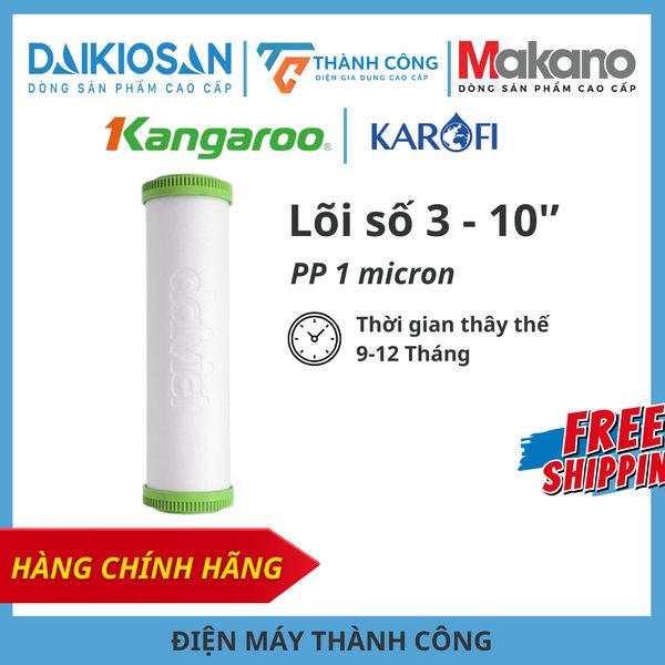 Lõi lọc nước DAIKIOSAN Combo lõi số 1 2 3 lõi lọc nước Đại Việt – PP5, CTO Anthracite, PP1 dùng cho máy RO