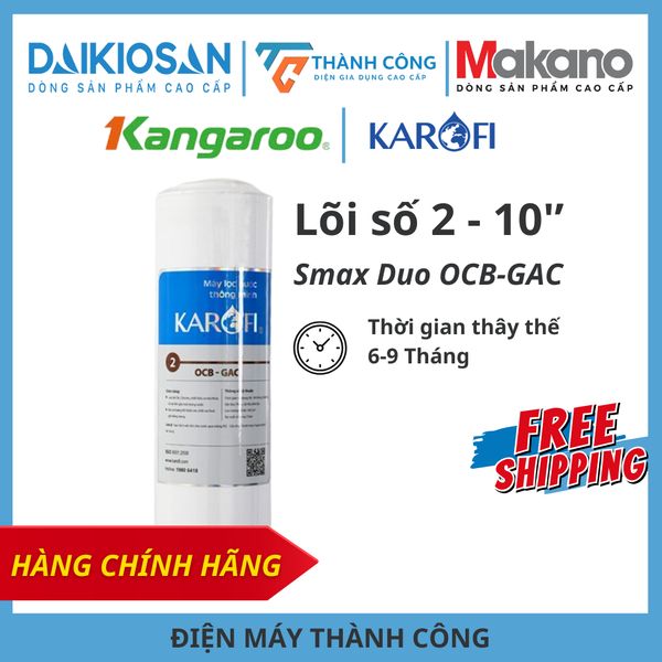 Lõi lọc nước Karofi Combo lõi số 123 chính hãng – Lõi PP5, OCB-GAC, PP1 thay thế máy lọc RO