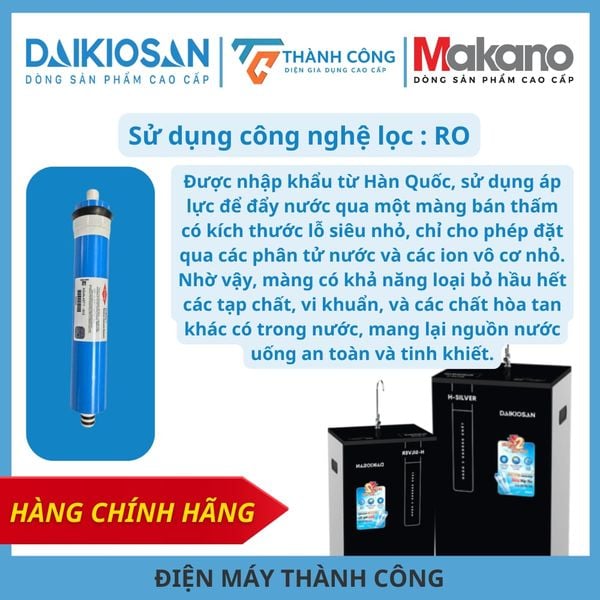 Máy lọc nước RO 9 cấp lọc siêu sạch H-silver Daikiosan DSW-32009K [Hàng chính hãng]