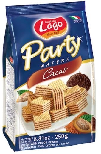 Bánh xốp LAGO Party wafers Cacao (250g)