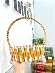 Giỏ trái cây tròn đan 2 màu