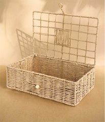 Hộp quà trái cây chữ nhật MÂY NẮP ĐAN Ô VUÔNG