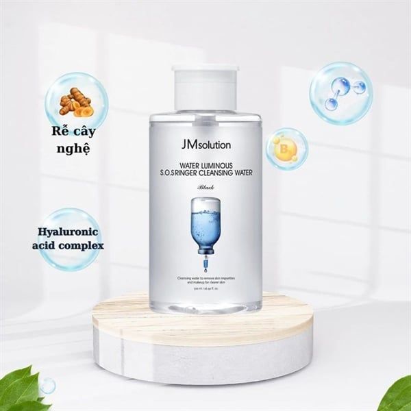 Nước Tẩy Trang JMsolution Làm Sạch, Bổ Sung Độ Ẩm 850ml Water Luminous SOS Ringer Cleansing Water Black