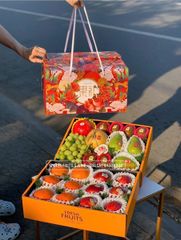 Hộp Quà Trái Cây 2 Tầng Hoa