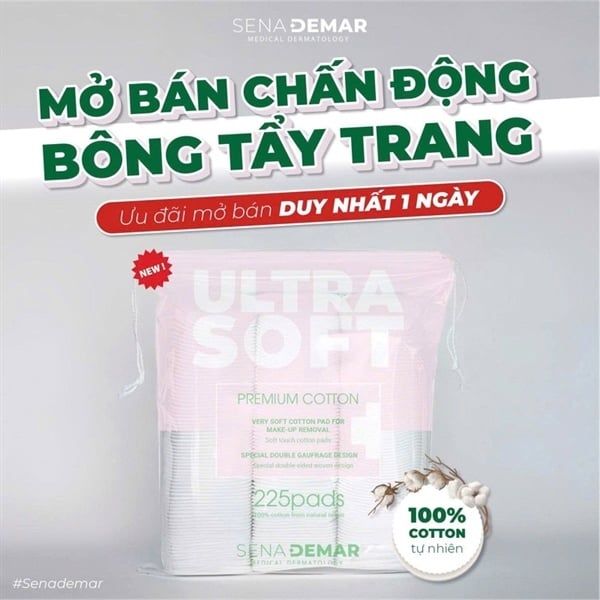 Bông Tẩy Trang Senademar (225 Miếng)