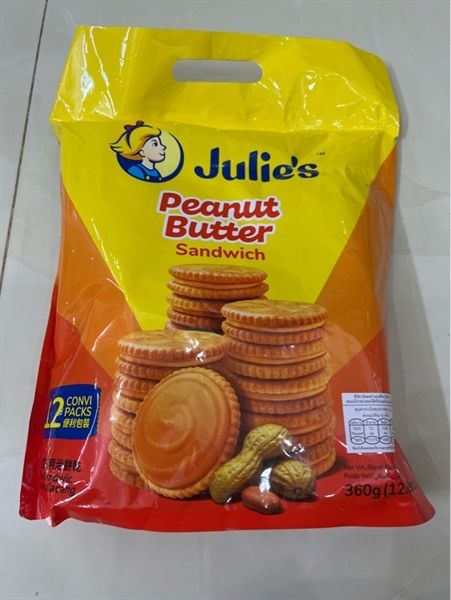 Bánh Quy Kẹp Nhân Bơ Đậu Phộng Julie's (360g)
