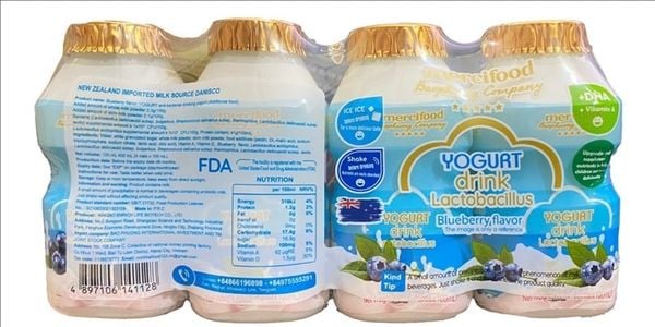 Sữa chua uống lợi khuẩn merci food vị việt quất (4cx100ml)