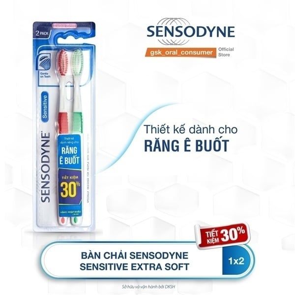 Bộ 2 bàn chải đánh răng Sensodyne Extra Soft