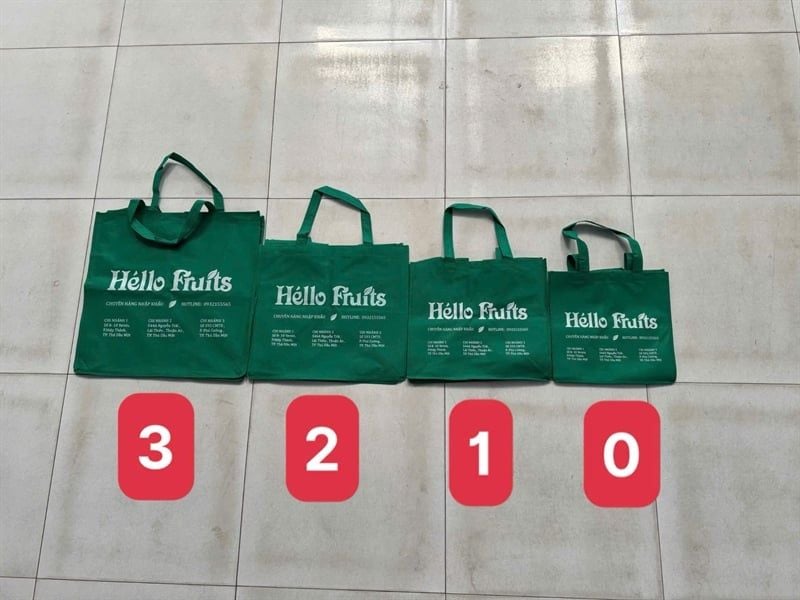 Túi vải HF xanh size 1 (35x33x33)