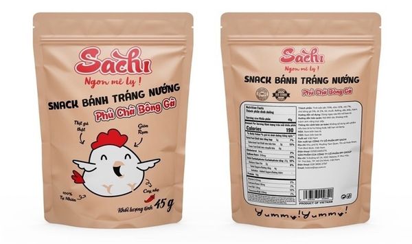 Snack bánh tráng nướng SACHI phủ chà bông gà (45g)
