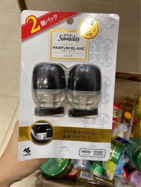 Khử mùi dùng cho ô tô Kobayashi Sawaday Car Clip hương Blanc (6ml x2 chai)