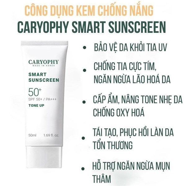 Kem chống nắng CARYOPHY Smart Suncreen SPF50 (50ml)