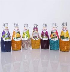 Nước ép đào - hạt é chai thủy tinh 290ml