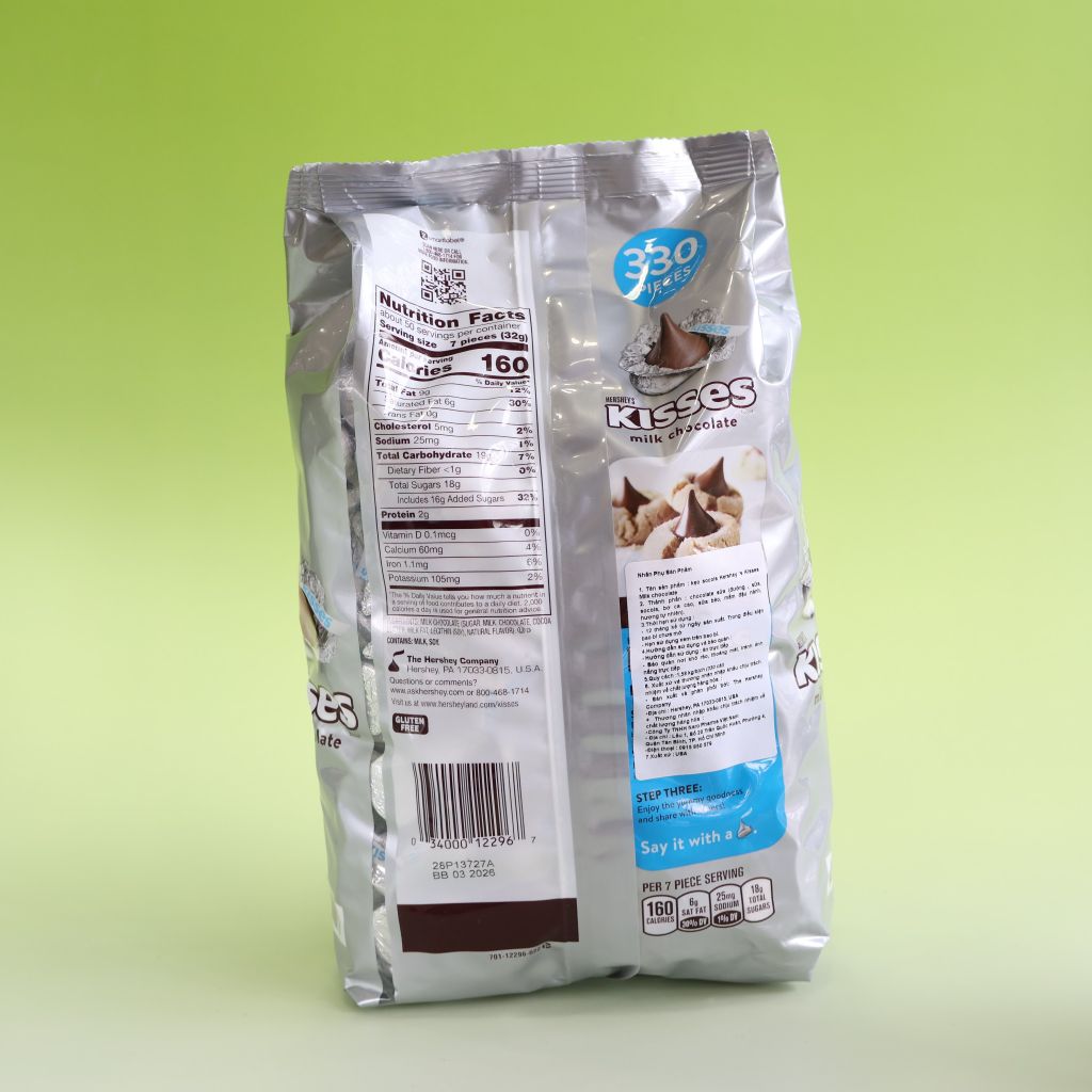 Kẹo Socola Kisses Milk Chocolate (1,58kg)