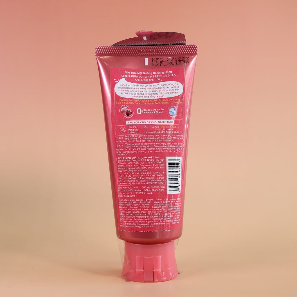 Sữa Rửa Mặt Senka Dưỡng Sáng Hồng (100g)