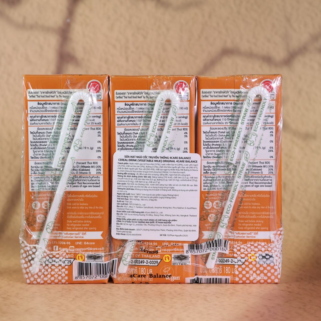 Sữa Hạt Ngũ Cốc Truyền Thống 4Care Balance (3x180ml)