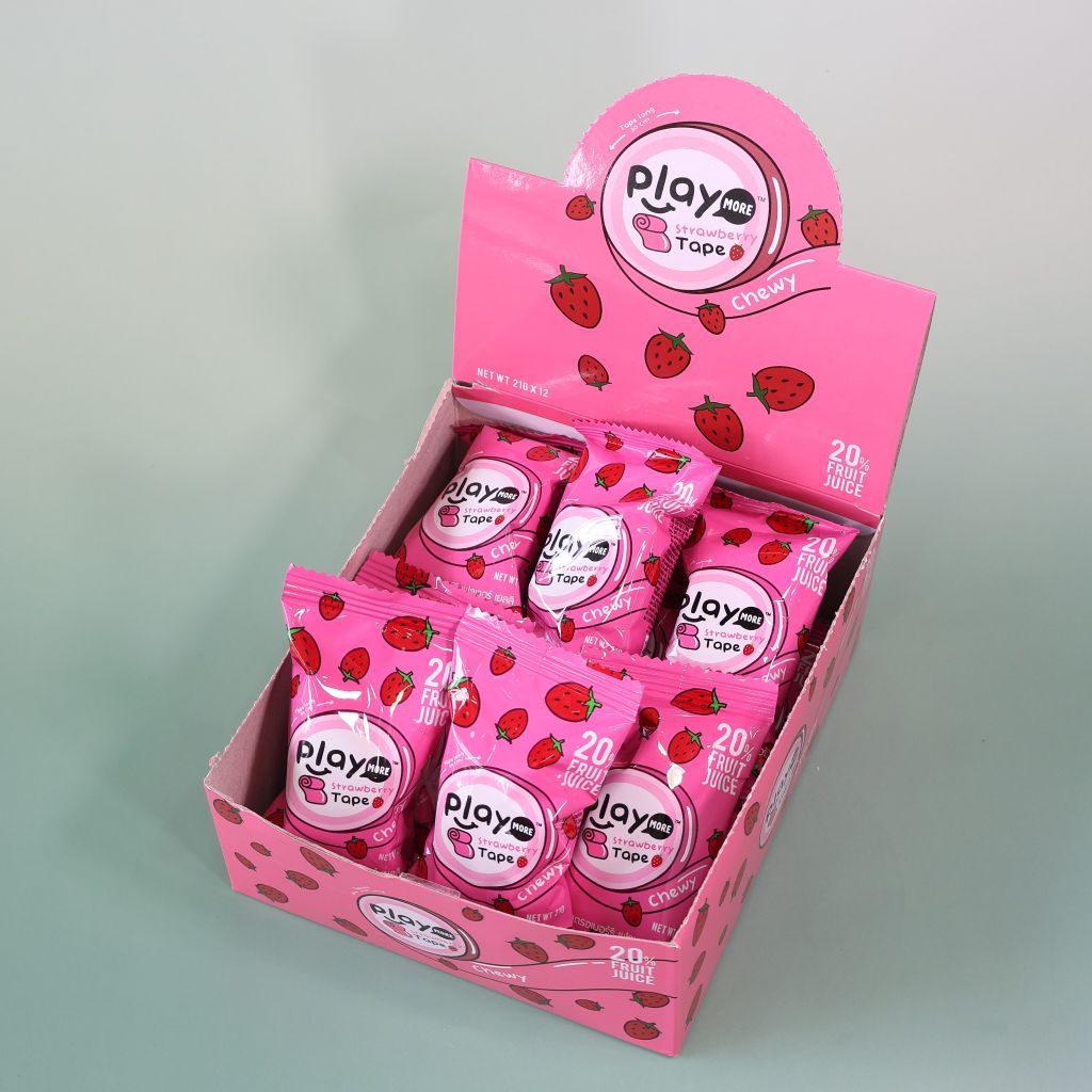 Kẹo Dẻo Cuộn Playmore Strawberry Tape (21g)