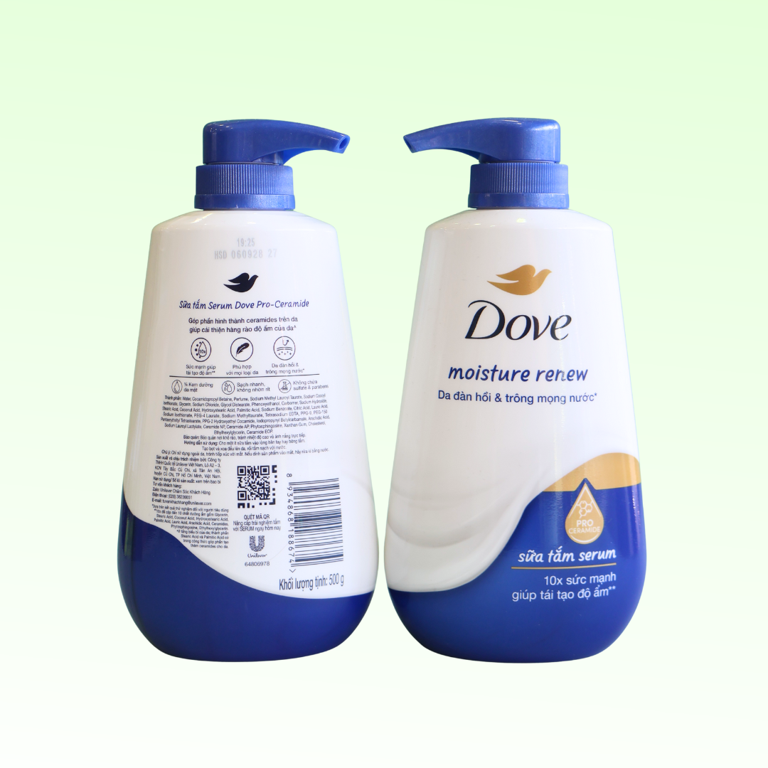 Sữa Tắm Dưỡng Thể Dove Pro-Ceramide Moisture Renew Da Đàn Hồi, Trông Mọng Nước 500g