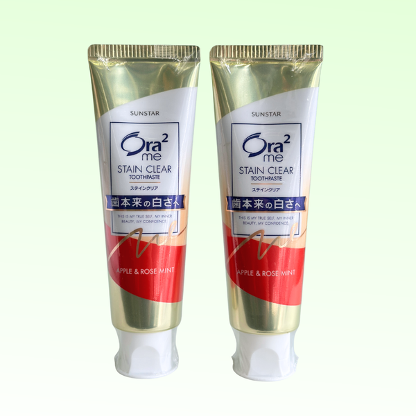 Kem Đánh Răng Ora2 me Stain Clear A2 Hương Táo & Hoa Hồng Bạc Hà (140g)