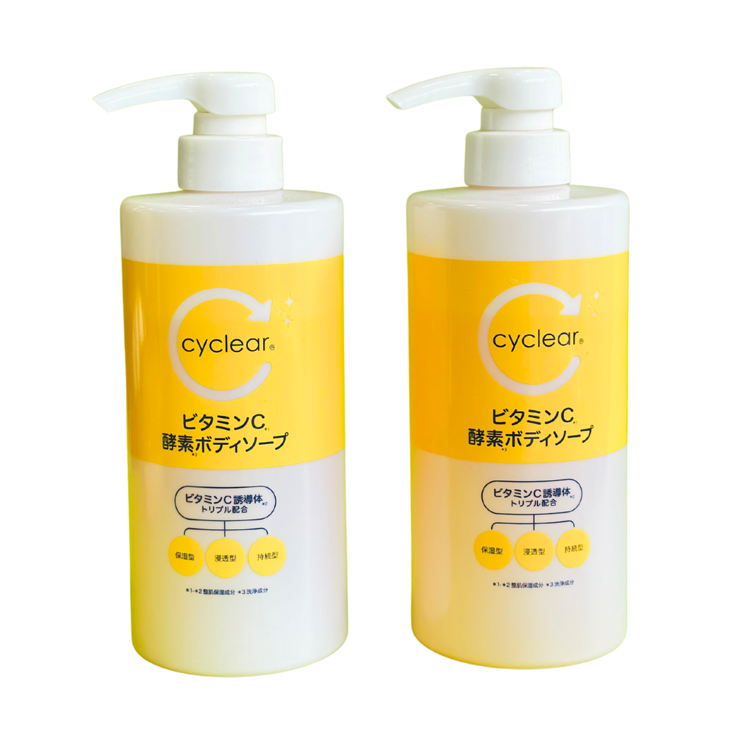 Sữa tắm dưỡng sáng da cyclear Vitamin C enzyme body soap ｃｙｃｌｅａｒビタミンｃ酵素ｂｓ 本体500ML