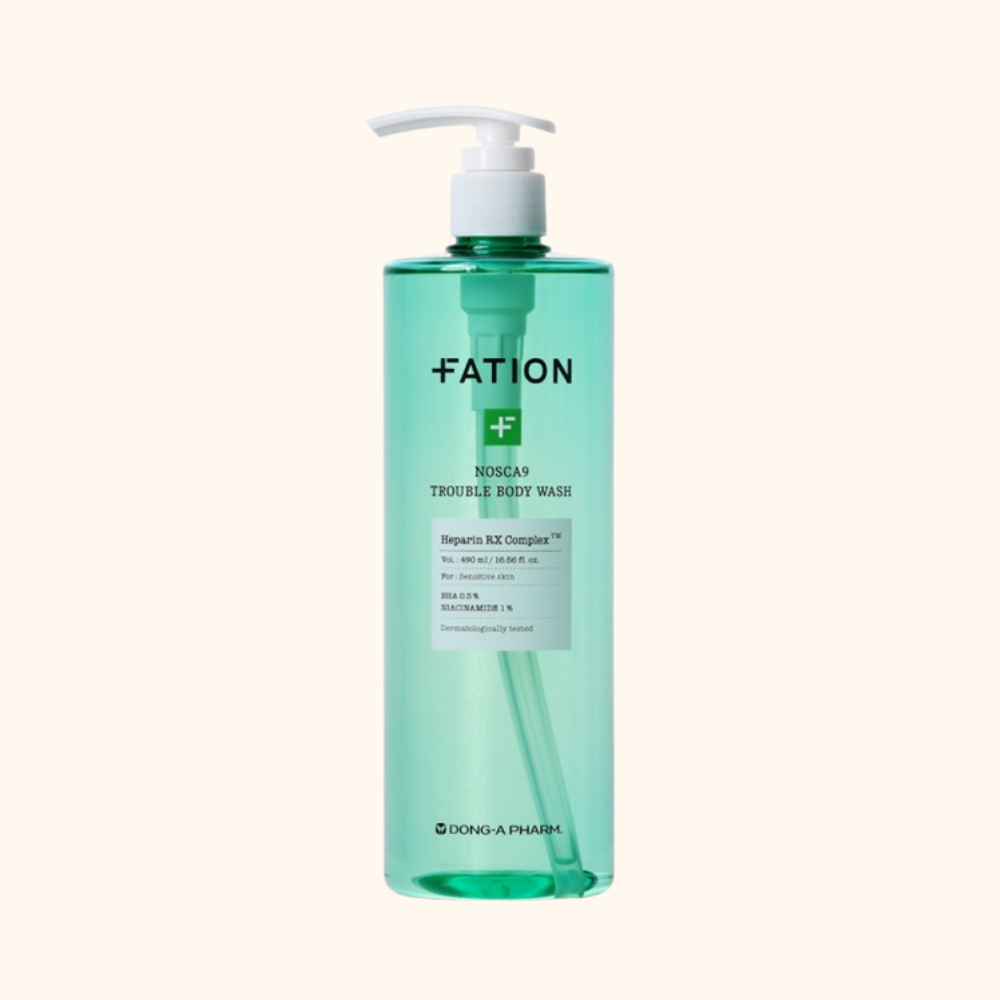  FATION - Sữa Tắm Nosca9 Trouble Body Wash 490ml – Hỗ Trợ Làm Sạch Da Mụn Cơ Thể 
