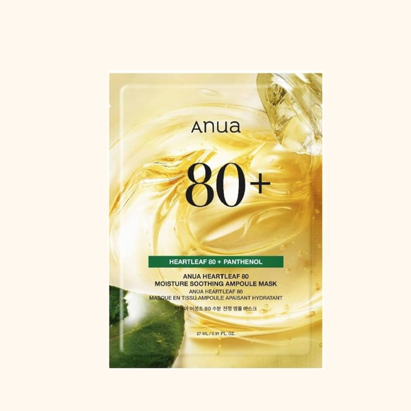 ANUA - Mặt Nạ Heartleaf 80% Ampoule Mask 27Ml_(1 Miếng) – Làm Dịu Da Dễ Nổi Mụn