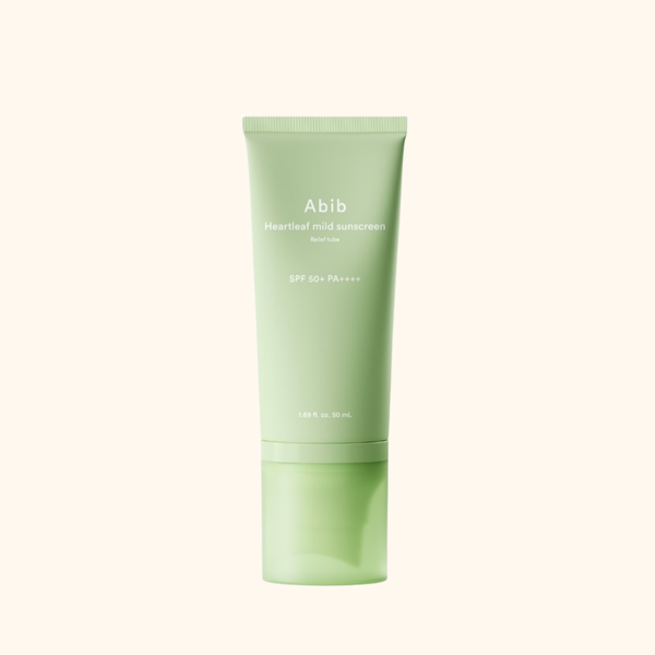 ABIB - Kem Chống Nắng Heartleaf Mild Sunscreen Relief tube SPF 50+ PA++++ 50ml – Bảo Vệ Da Trước Tia UV, Làm Dịu Da Dễ Nổi Mụn