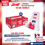 Combo 2 Thùng 24 Lon Bia Budweiser PartyPack Chính Hãng (250ml/lon)