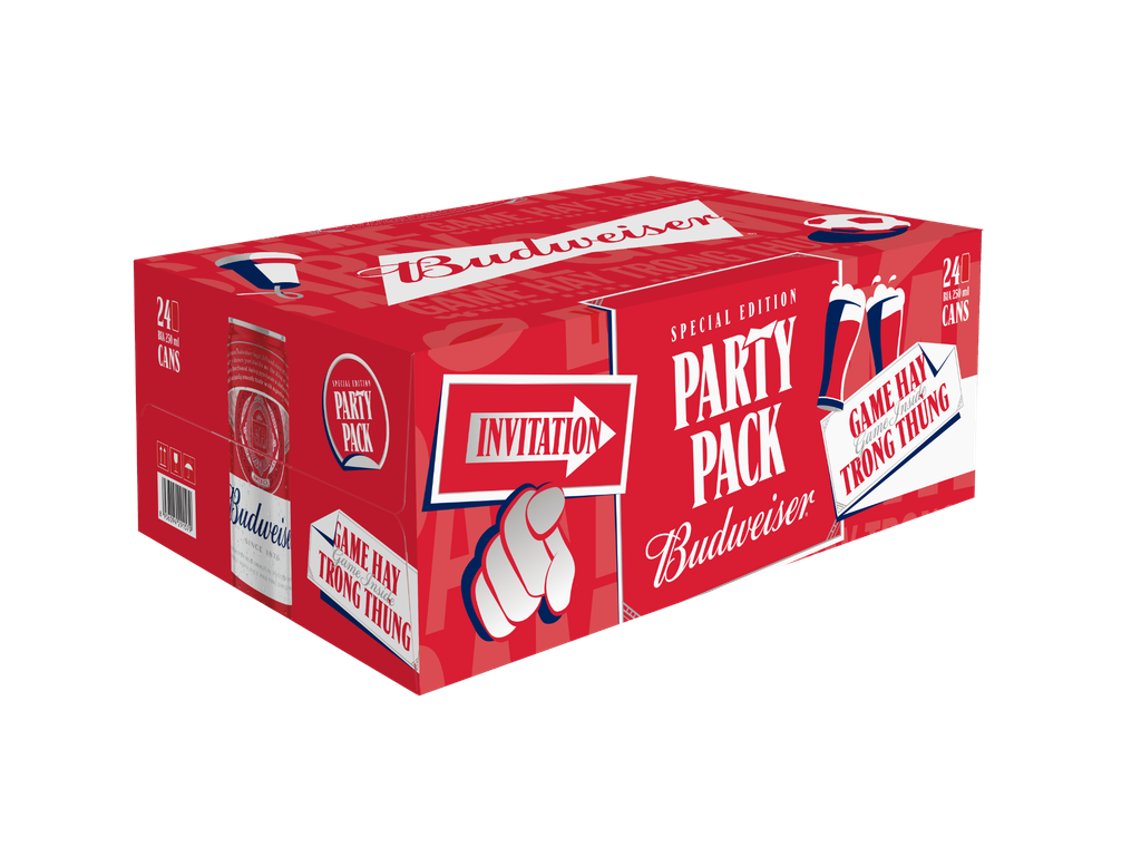 Combo 2 Thùng 24 Lon Bia Budweiser PartyPack Chính Hãng (250ml/lon)