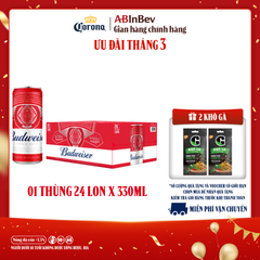 Bia Budweiser Sleek Thùng 24 Lon 330ml Chính hãng