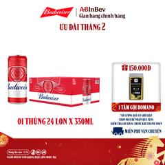 Bia Budweiser Sleek Thùng 24 Lon 330ml Chính hãng