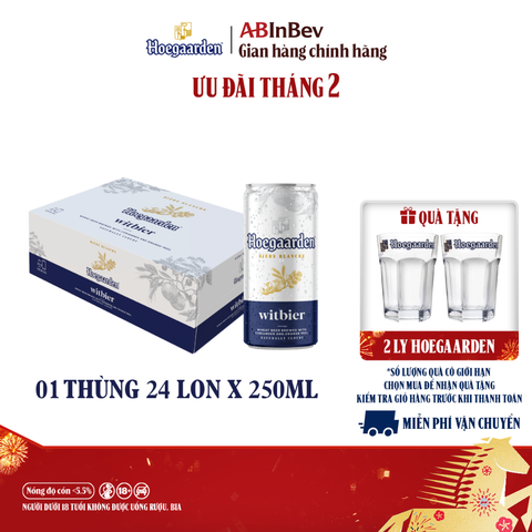Bia Hoegaarden White Thùng 24 Lon 250ml Chính Hãng Mới