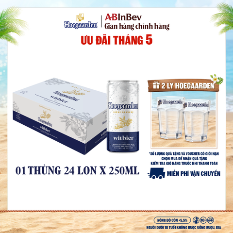 Bia Hoegaarden White Thùng 24 Lon 250ml Chính Hãng Mới