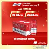 Bia Budweiser Thùng 12 Lon 500ml