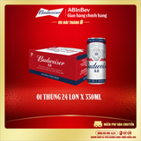 Thùng 24 Lon Bia Budweiser Không Độ Cồn (330ml/ lon)