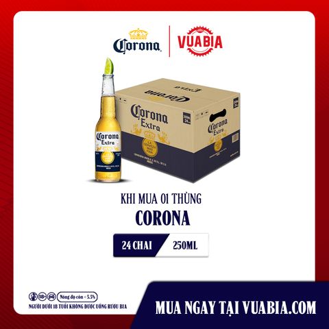 Bia Corona Extra Thùng 24 Chai 250ml Chính Hãng