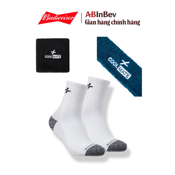 [QUÀ TẶNG KHÔNG BÁN] Combo 3 bộ Wristband và Headband và Tất thể thao cổ cao