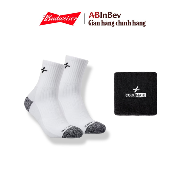 [QUÀ TẶNG KHÔNG BÁN] Combo 2 bộ Wristband và Tất thể thao cổ cao