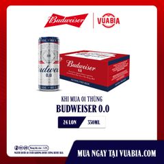 [Chỉ Áp Dụng Miền Nam] Bia Budweiser 0.0 Không Độ Cồn Thùng 24 Lon 330ml Chính Hãng