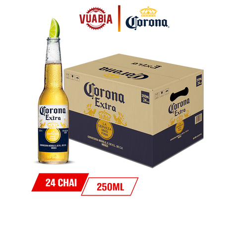 Bia Corona Extra Thùng 24 Chai 250ml Chính Hãng - QUÀ TẶNG KHÔNG BÁN